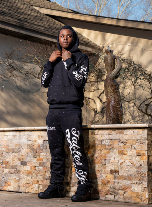 BLACK RHINESTONE SWEATSUITS